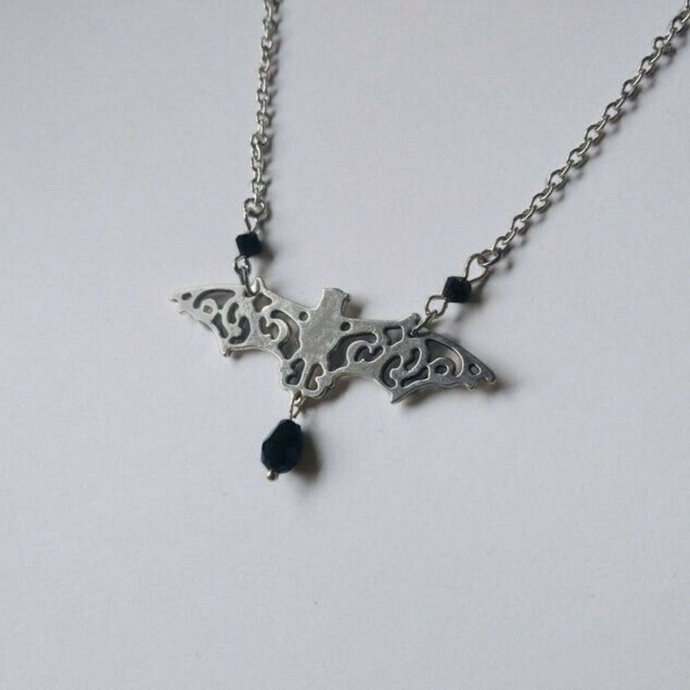 Steampunk Filigree Bat Pendant Gothic Bat Necklace Gothic Gift
